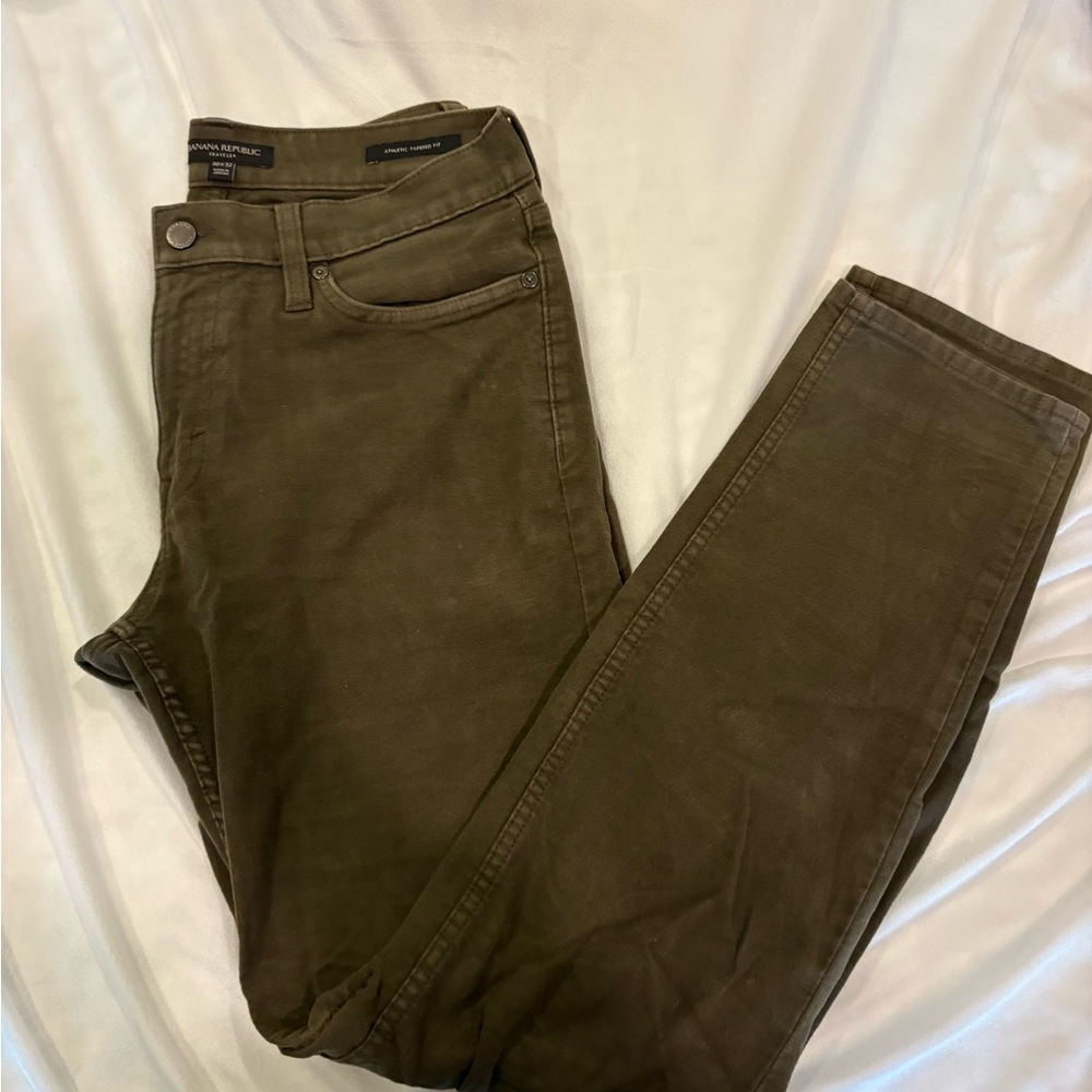 Banana Republic Olive Green Slim Chinos - Men's
